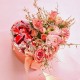 Cutie flori roz inima