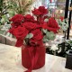 Cutie 15 trandafiri rosii
