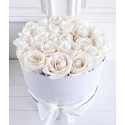 Cutie 21 trandafiri albi