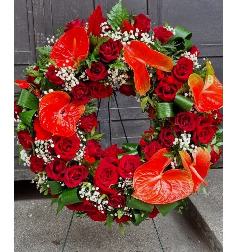 Coroana funerara Cluj flori naturale anthurium