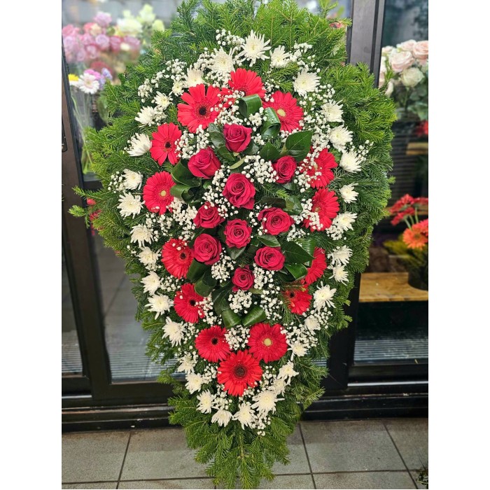 Coroana funerara flori naturale Cluj